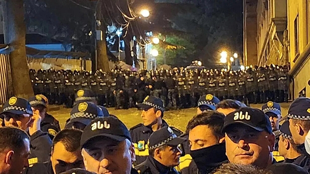 В Грузии произошло столкновение полиции с протестующими у здания парламента