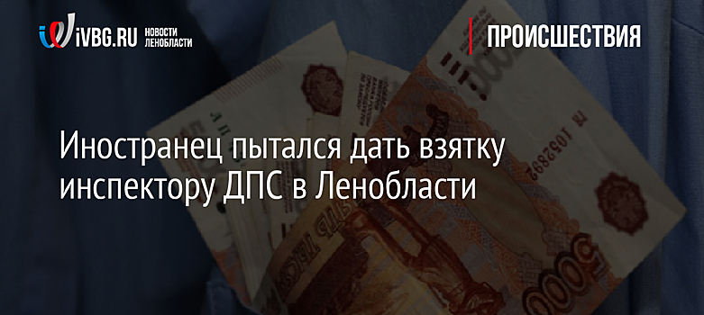 Иностранец пытался дать взятку инспектору ДПС в Ленобласти