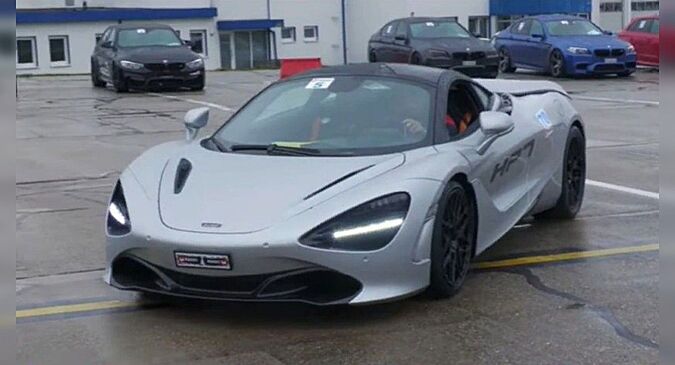 Водитель 950-сильного McLaren 720S потерял управление во время дрэга