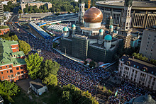 В день праздника Ураза-байрам ограничено движение у московских мечетей