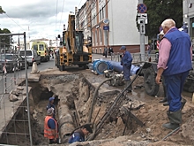В Калининграде перекрыты две полосы Ленинского проспекта в сторону перекрёстка с улицей Черняховского