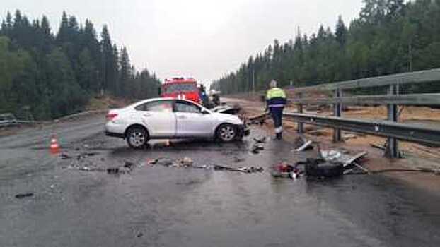 В страшной ночной аварии на Скандинавии встретились Nissan и грузовик