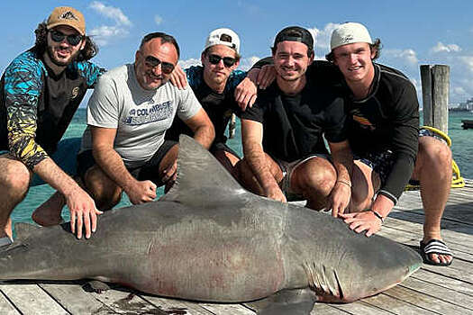 Российские хоккеисты "Коламбуса" поймали акулу