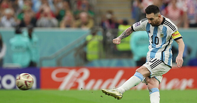 Месси забил с пенальти за фол Дембеле на Ди Марии в матче Аргентина – Франция