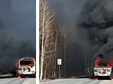 В Новосибирской области вспыхнул автобус с 30 пассажирами