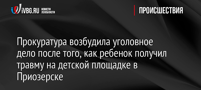 В Ленобласти на ребенка упала часть детской площадки