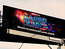 В Калифорнии появился билборд с требованием вернуть Джеймса Ганна в «Стражи галактики 3»