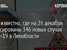 Стало известно, где на 26 декабря зафиксированы 346 новых случаев COVID-19 в Ленобласти