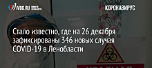 Стало известно, где на 26 декабря зафиксированы 346 новых случаев COVID-19 в Ленобласти