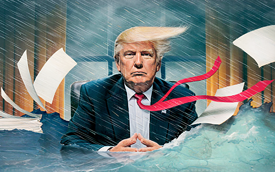 Time поместил на обложку Трампа в затопленном кабинете