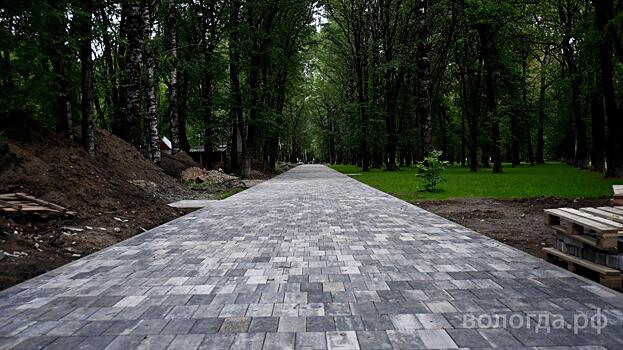 Более 40 % работ по благоустройству выполнено в парке Ветеранов в Вологде
