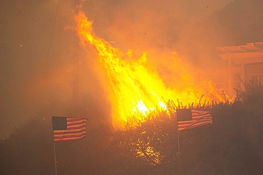 AP: Жителей Лос-Анджелеса эвакуируют из-за мощного лесного пожара