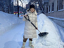 Жена челябинского депутата Госдумы Колесникова с лопатой расчистила подъезд