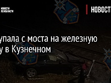 BMW упала с моста на железную дорогу в Кузнечном