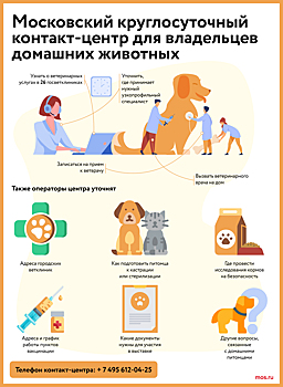 Вакцина для пантеры и чип для попугая: с какими запросами обращаются москвичи в контакт-центр для владельцев домашних животных
