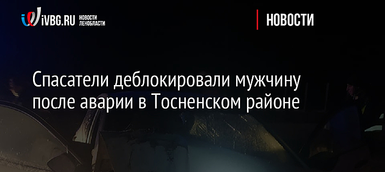 Спасатели деблокировали мужчину после аварии в Тосненском районе