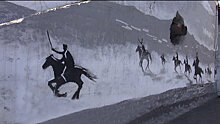 На арт-объекте во Владикавказе появилась фреска с изображением конной дивизии Иссы Плиева