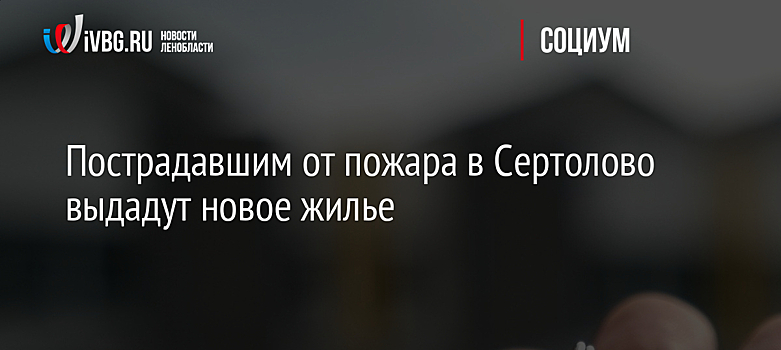 Пострадавшим от пожара в Сертолово выдадут новое жилье
