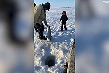 Шестилетний мальчик поймал рыбу размером с себя