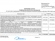 Минспорта выделило деньги на проведение Евро-2020 в России