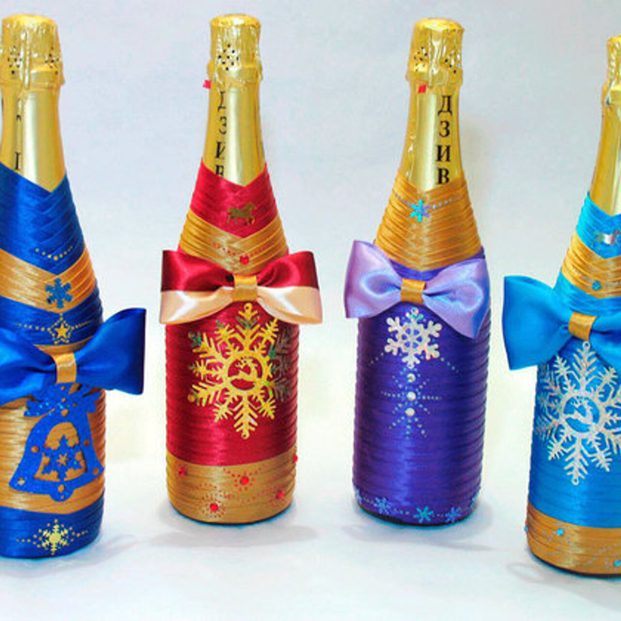 Украшаем шампанское на Новый год своими руками, идеи с фото