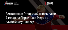 Воспитанник Гатчинской школы занял 2 место на Первенстве Мира по настольному теннису