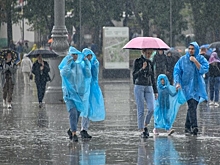 Сильный дождь с порывистым ветром обрушился на Москву