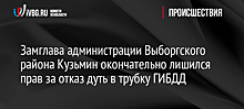 Замглава администрации Выборгского района Кузьмин окончательно лишился прав за отказ дуть в трубку ГИБДД