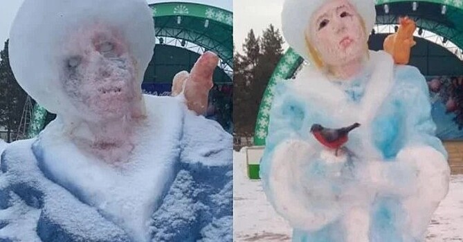 Снегурочка, похожая на зомби, напугала жителей села в Башкирии