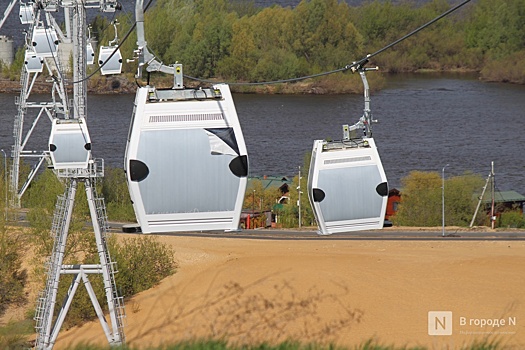 Нижегородская канатная дорога приостановила работу из-за дождя