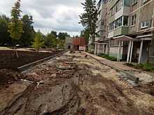 В Рязани отремонтировали половину двора и остановили работы на полтора месяца