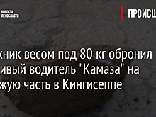 Булыжник весом под 80 кг обронил нерадивый водитель "Камаза" на проезжую часть в Кингисеппе