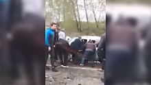 Опубликовано видео последствий страшного ДТП под Калугой, где пострадали шесть человек и погиб ребенок