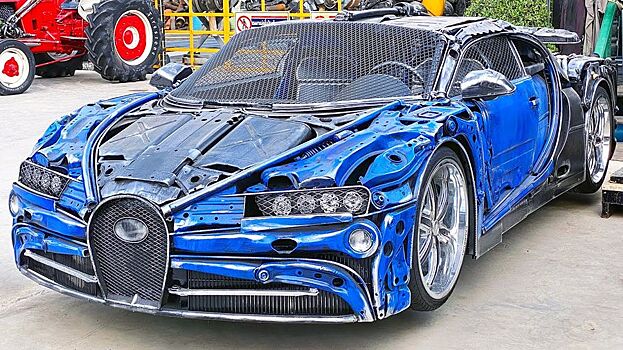 В Таиланде умельцы создали Bugatti Chiron из металлолома и мусора