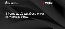 В Тосно до 25 декабря зальют бесплатный каток