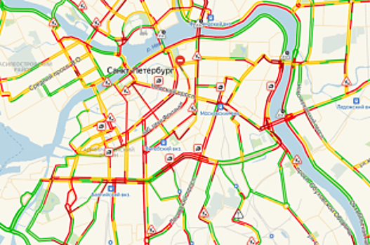 Пробки на дорогах Петербурга достигли 9 баллов