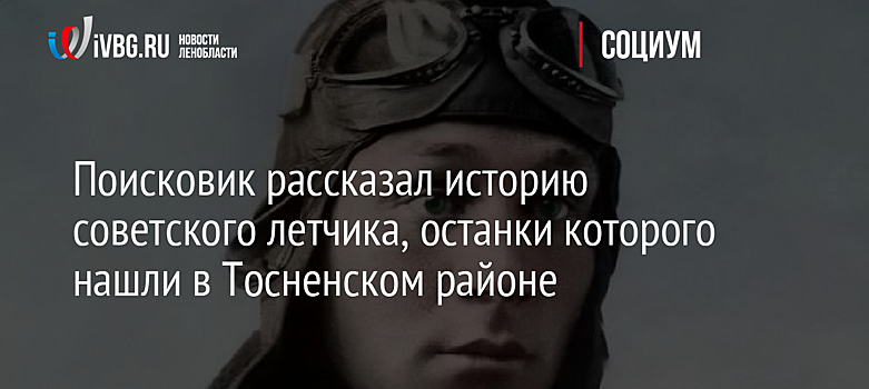Поисковик рассказал историю советского летчика, останки которого нашли в Тосненском районе