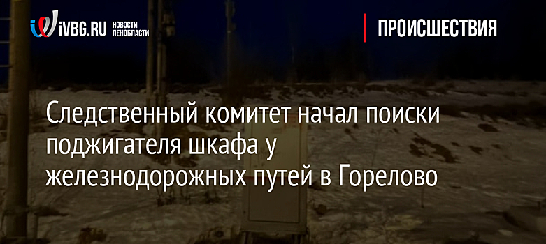 Следственный комитет начал поиски поджигателя шкафа у железнодорожных путей в Горелово