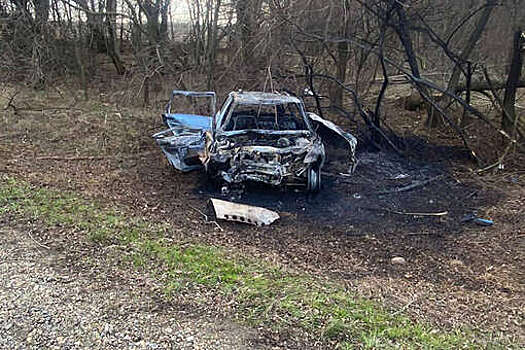 Водитель заживо сгорел в автомобиле после ДТП