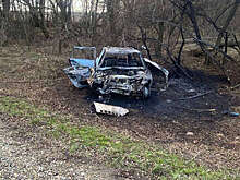 Водитель заживо сгорел в автомобиле после ДТП