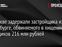 В Москве задержали застройщика из Петербурге, обвиняемого в хищении у дольщиков 216 млн рублей