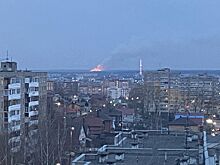 Жуткий пожар заметили костромичи недалеко от города