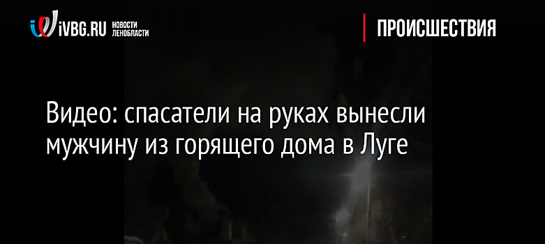 Видео: спасатели на руках вынесли мужчину из горящего дома в Луге