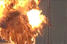 Опубликовано видео взрыва ракеты Falcon 9