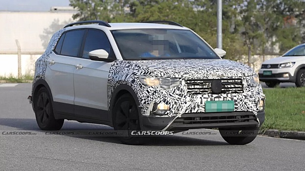 На шпионских фотоснимках засветился Volkswagen T-Cross 2024 года