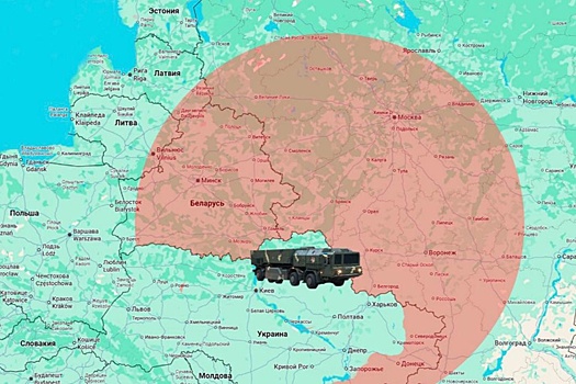 ФСБ показала карту с зоной возможного поражения украинскими ракетами "Сапсан"