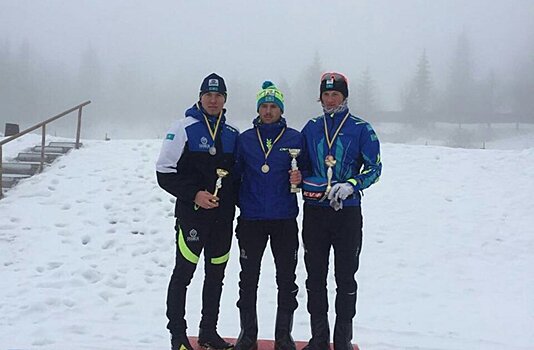 Казахстанские лыжники заняли весь пьедестал на соревнованиях в Украине