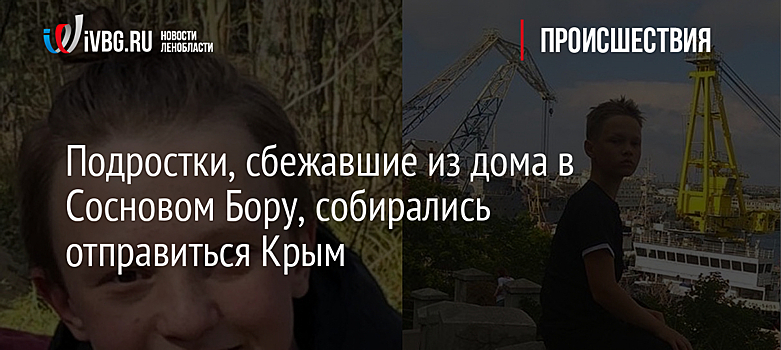 Подростки, сбежавшие из дома в Сосновом Бору, собирались отправиться Крым