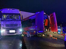 Грузовик столкнулся с автобусом в Ленобласти