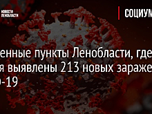 Населенные пункты Ленобласти, где 6 января выявлены 213 новых заражений COVID-19